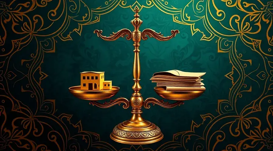 نکات حقوقی طلایی و حیاتی در قرارداد اجاره انبار، شامل بیمه و فسخ، با نماد عدالت و حفاظت حقوقی در فضایی با المان‌های سنتی و مدرن ایرانی.